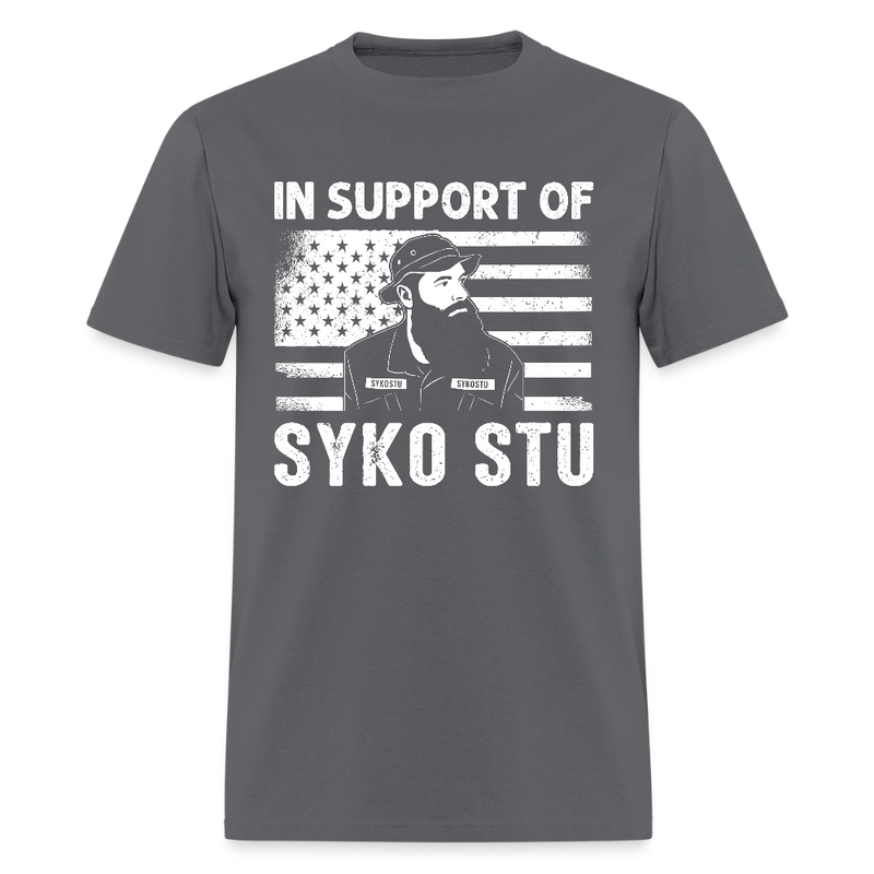 In Support Of Syko Stu T Shirt - charcoal