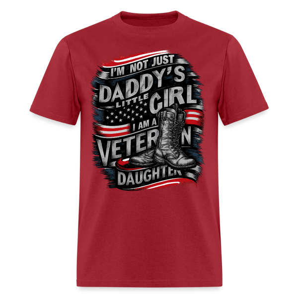 I'm Not Just A Daddy's Liitle Girl Veteran T Shirt - 4 - dark red