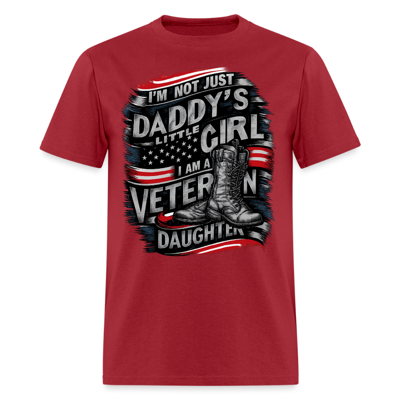 I'm Not Just A Daddy's Liitle Girl Veteran T Shirt - 4 - dark red