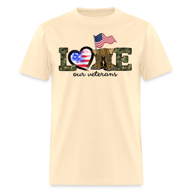 Love Our Veterans T Shirt - natural