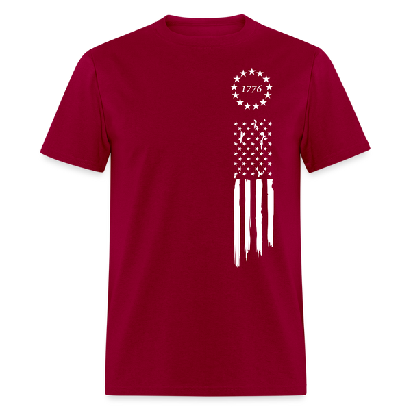 American Flag 1776 T Shirt - dark red
