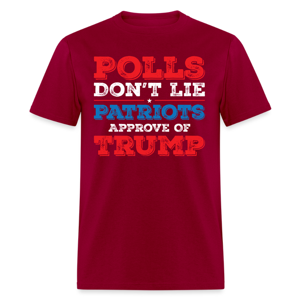 Polls Don’t Lie Patriots Approve Of Trump T Shirt - dark red