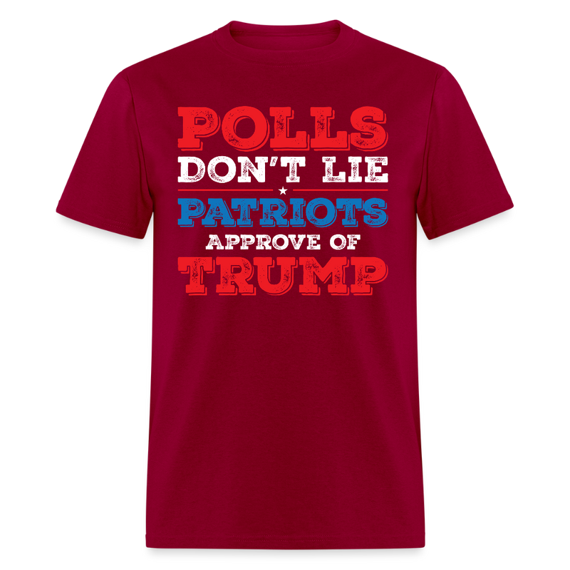 Polls Don’t Lie Patriots Approve Of Trump T Shirt - dark red