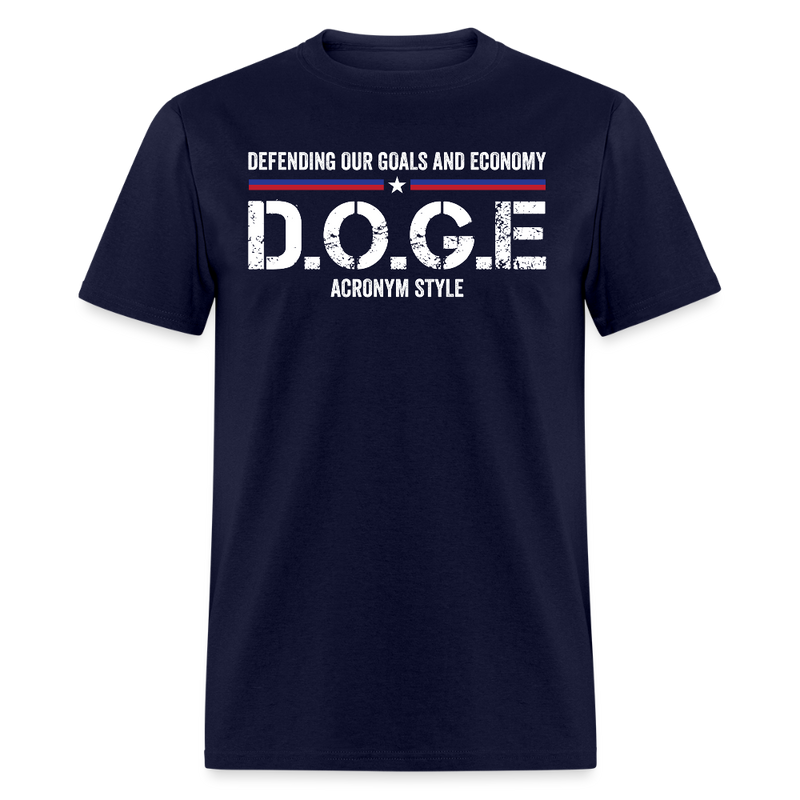 Defending Our Goals and Economy D.O.G.E Acronym Style T Shirt - navy