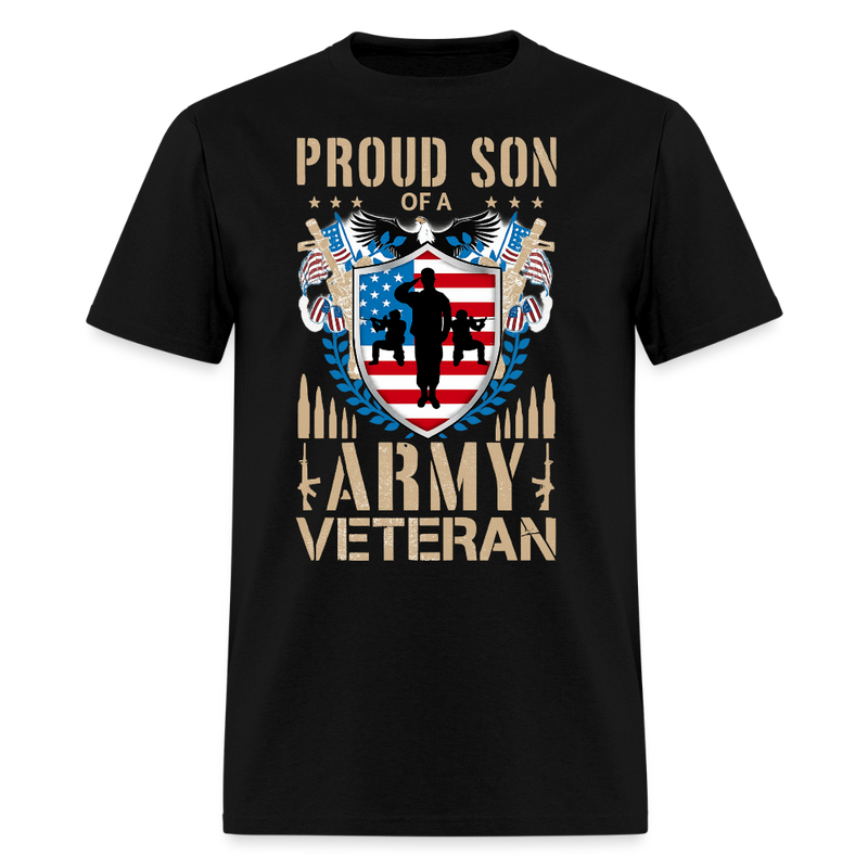Proud Son of a Veteran T Shirt - 2 - black