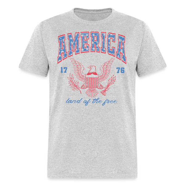 America Land Of The Free 1776 T Shirt - heather gray