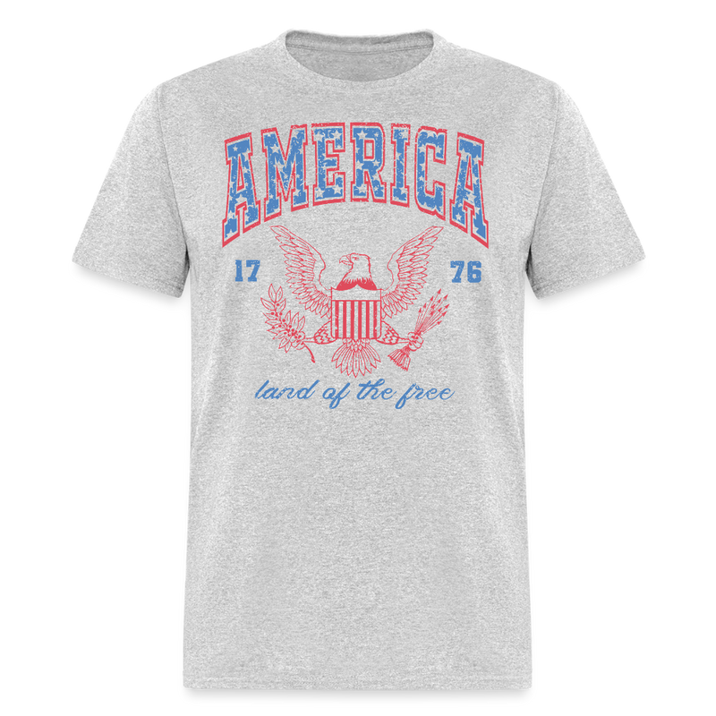 America Land Of The Free 1776 T Shirt - heather gray