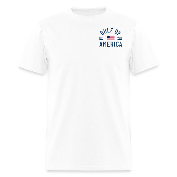 Gulf of America Est. 2025 U.S. Flag T Shirt - white