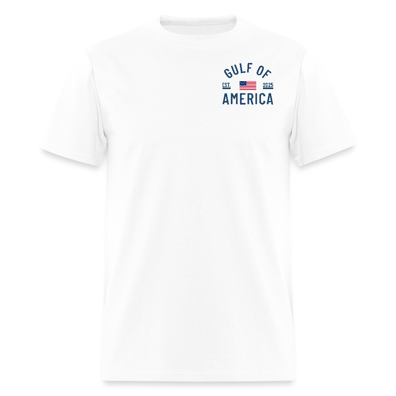 Gulf of America Est. 2025 U.S. Flag T Shirt - white