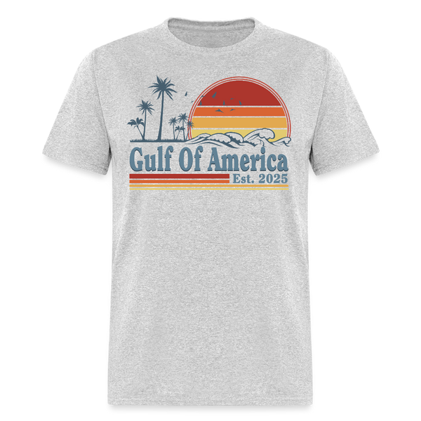 Gulf Of America Est 2025 Retro Vintage Beach T Shirt - heather gray