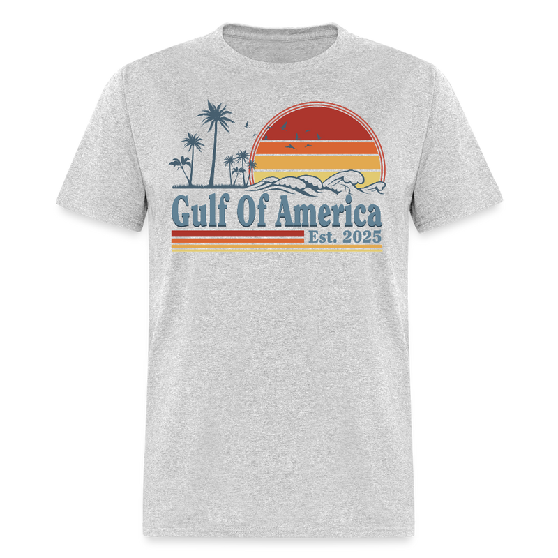 Gulf Of America Est 2025 Retro Vintage Beach T Shirt - heather gray