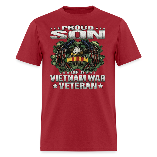 Son of Vietnam Veteran T Shirt - 3 - dark red