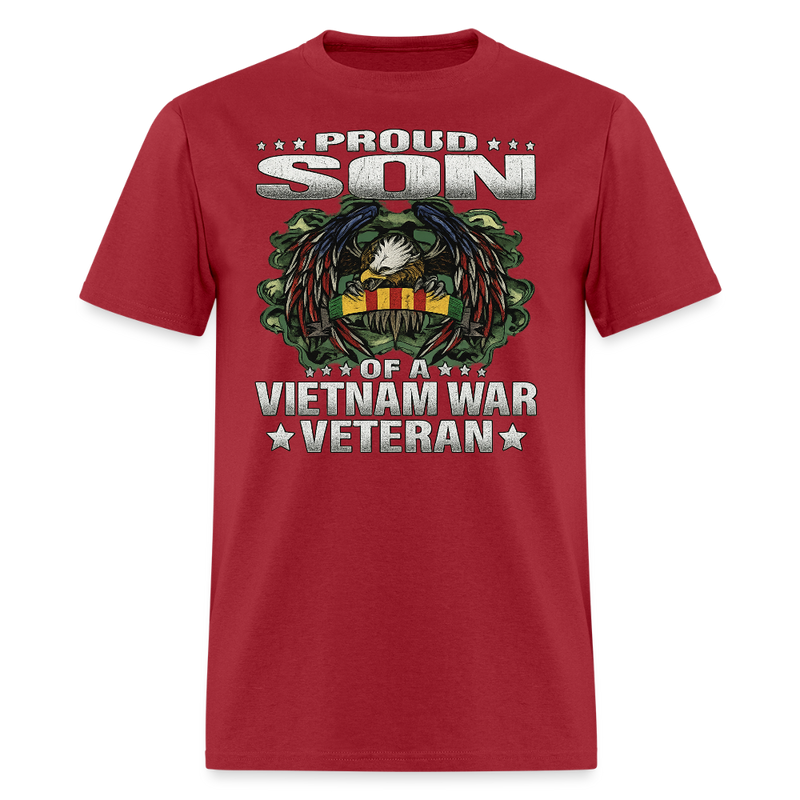 Son of Vietnam Veteran T Shirt - 3 - dark red