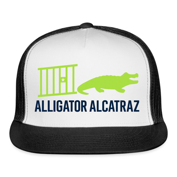 Alligator Alcatraz Trucker Hat - 2 - white/black