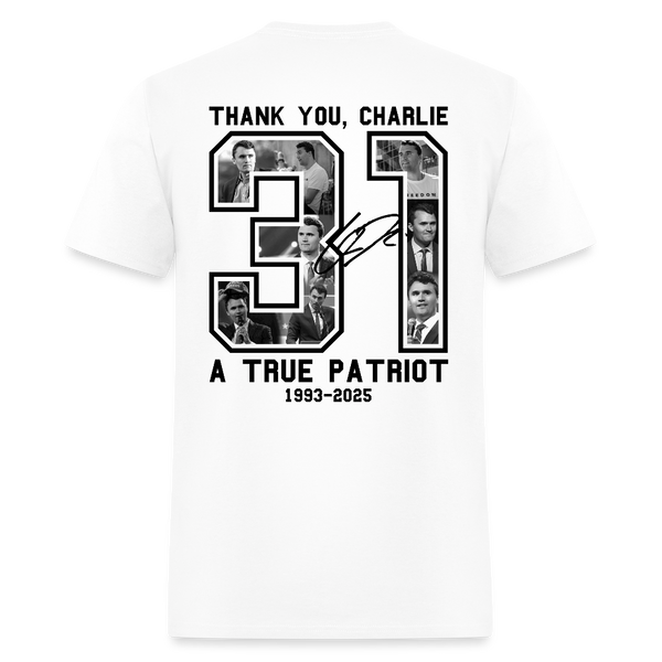 Freedom Thank You Charlie A True Patriot 31 T Shirt - white