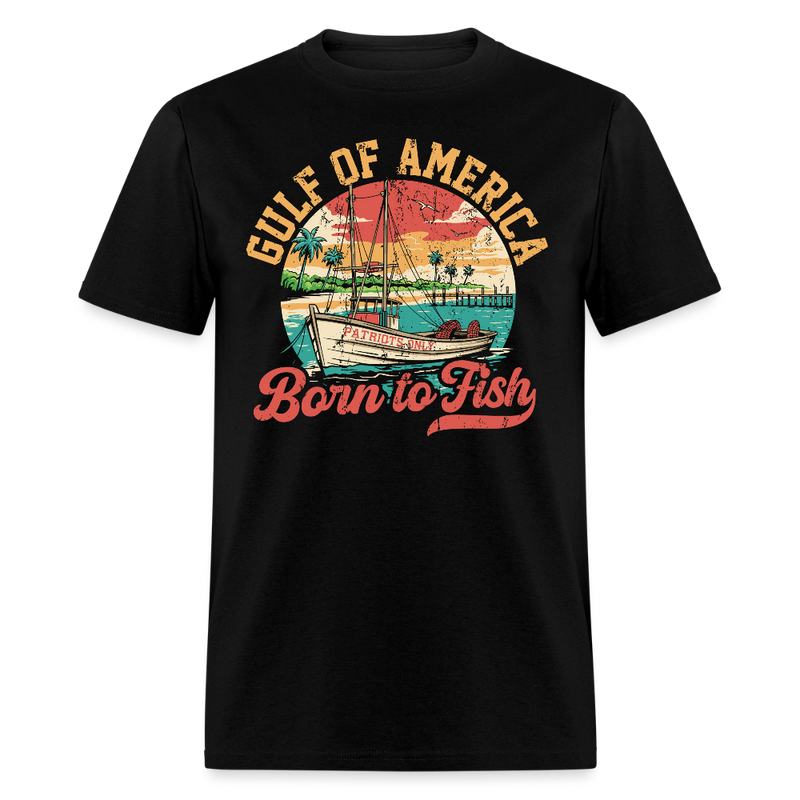 Gulf of America Born To Fish T Shirt - black