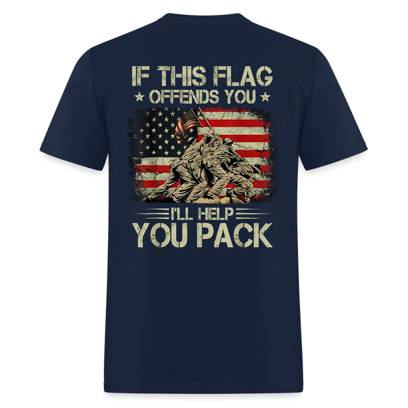If This Flag Offends You I'll Help You Veterans T Shirt - navy