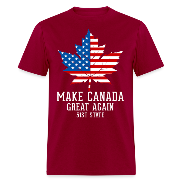 Make Canada Great Again 51st State T Shirt - dark red