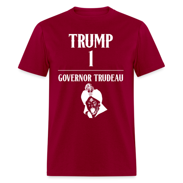 Trump 1 Governor Trudeau T Shirt - dark red
