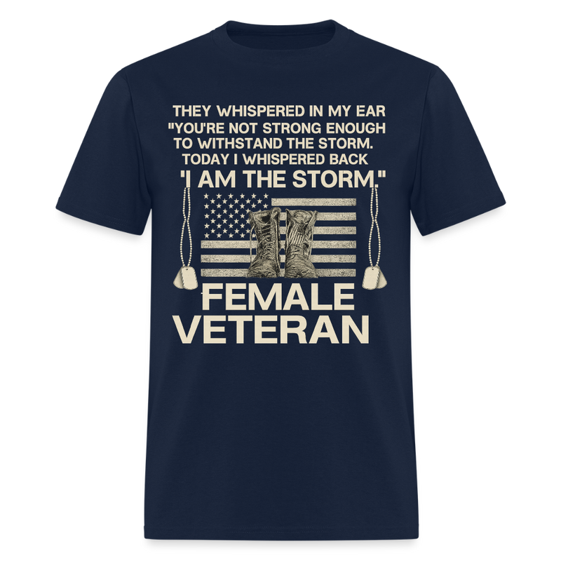 They Whispered in My Ear Veteran T Shirt - navy