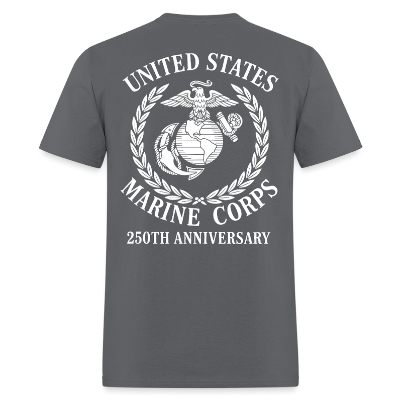 United States Marine Corps 250th Anniversary T Shirt - charcoal