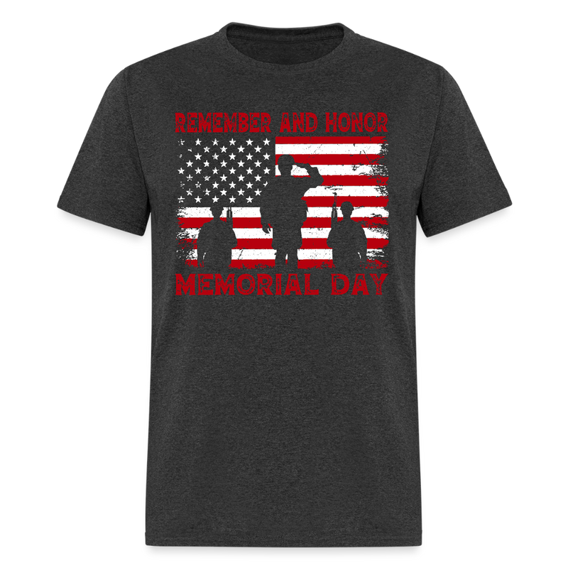 Remember and Honor Memorial Day T Shirt - heather black
