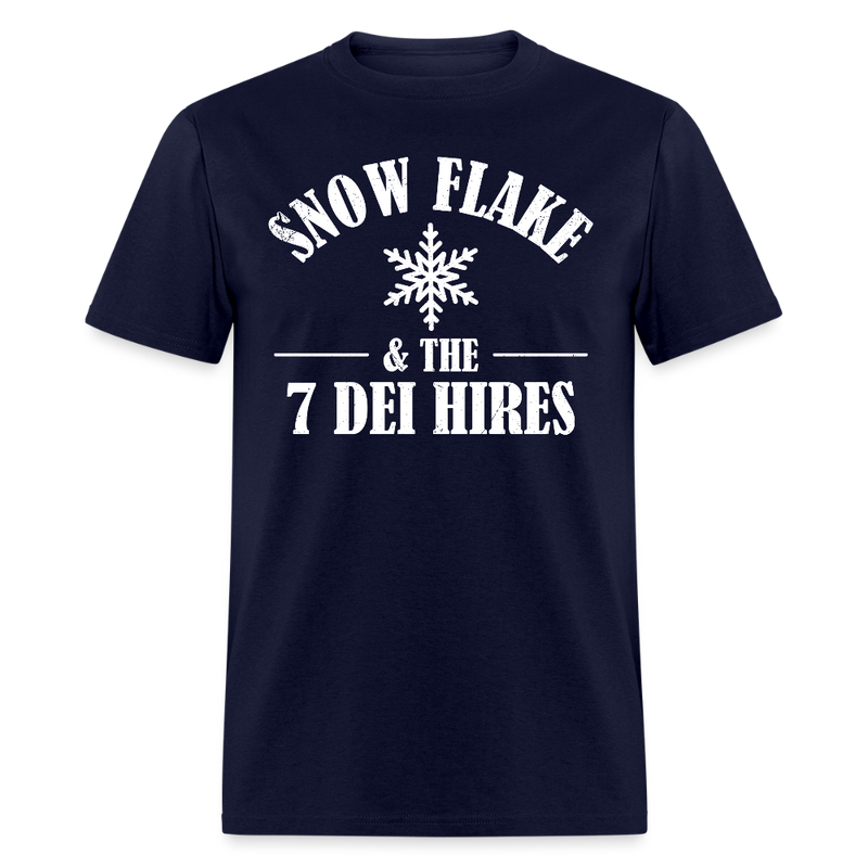 Snow Flake & The 7 DEI Hires T Shirt - navy
