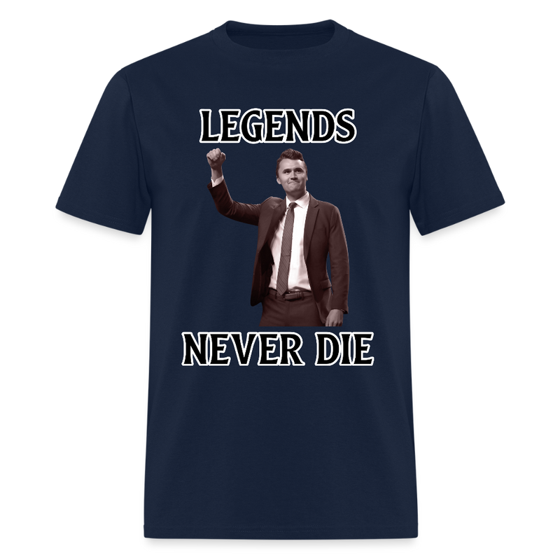 Charlie Kirk Legends Never Die T Shirt - navy