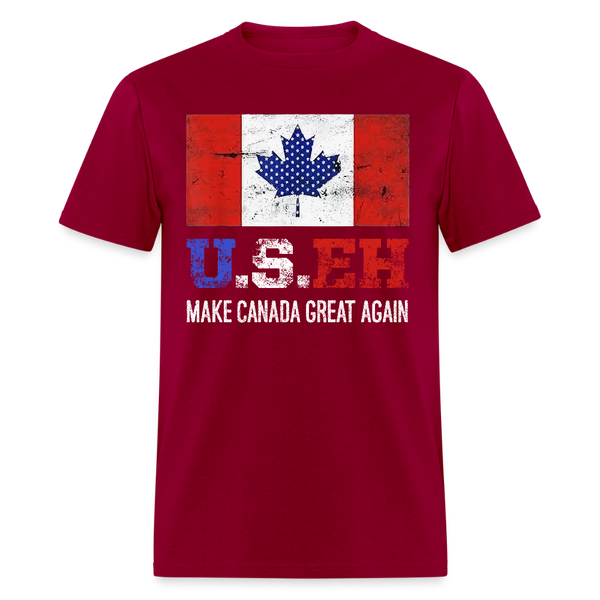 U.S.EH Make Canada Great Again T Shirt - dark red