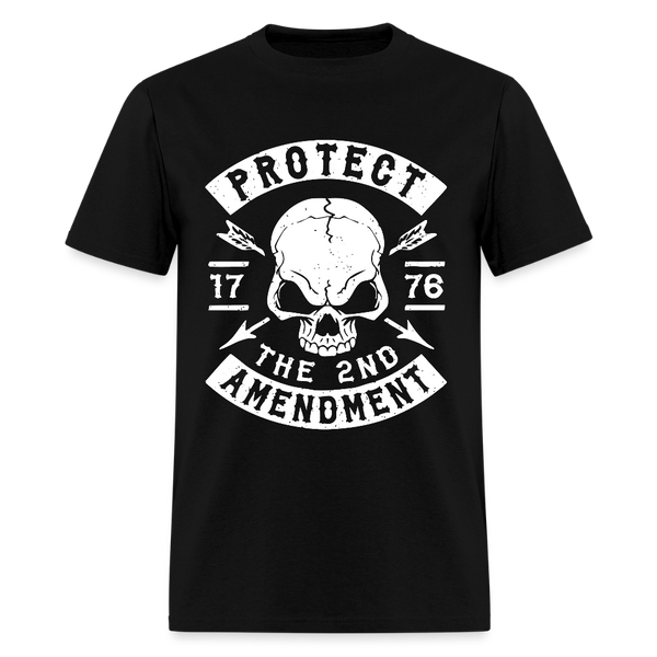 Protect The 2nd Amendment Skull T Shirt - black