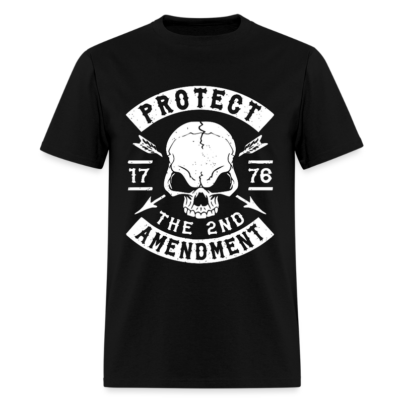 Protect The 2nd Amendment Skull T Shirt - black