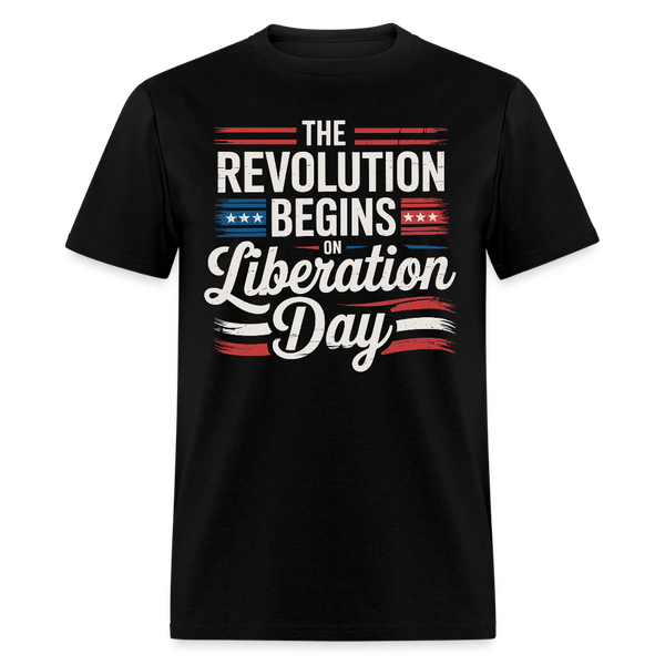 The Revolution Begins on Liberation Day T Shirt - black