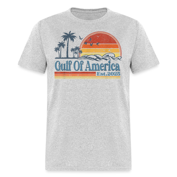 Gulf of America Retro Beach T Shirt - 2 - heather gray