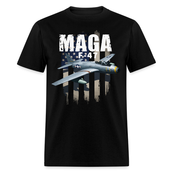 MAGA F-47 America Flag T Shirt - black