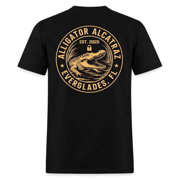 Alligator Alcatraz Everglades FL Est. 2025 Double-Sided Print T Shirt - black