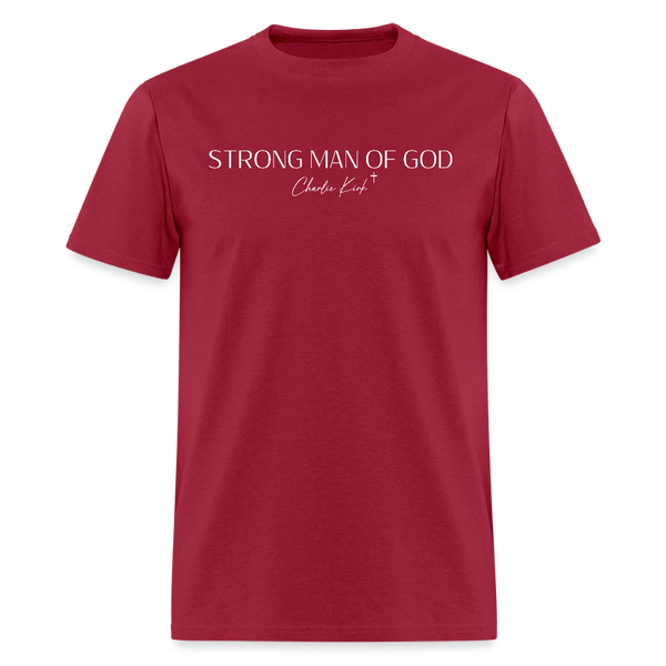 Strong Man Of God Charlie Kirk T Shirt - dark red