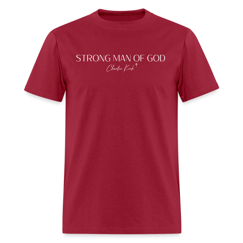 Strong Man Of God Charlie Kirk T Shirt - dark red