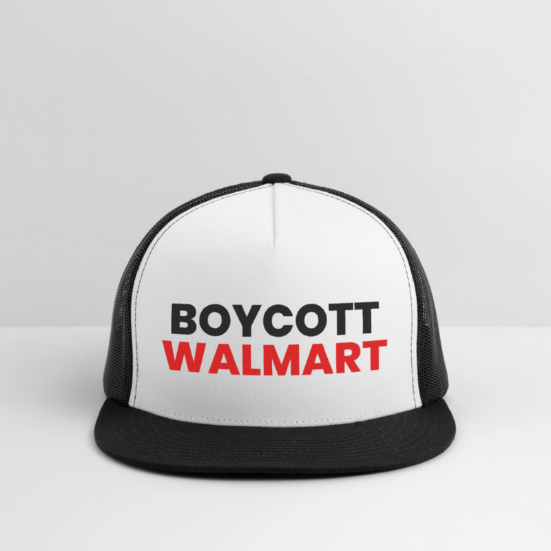 Boycott Walmart Trucker Hat - white/black