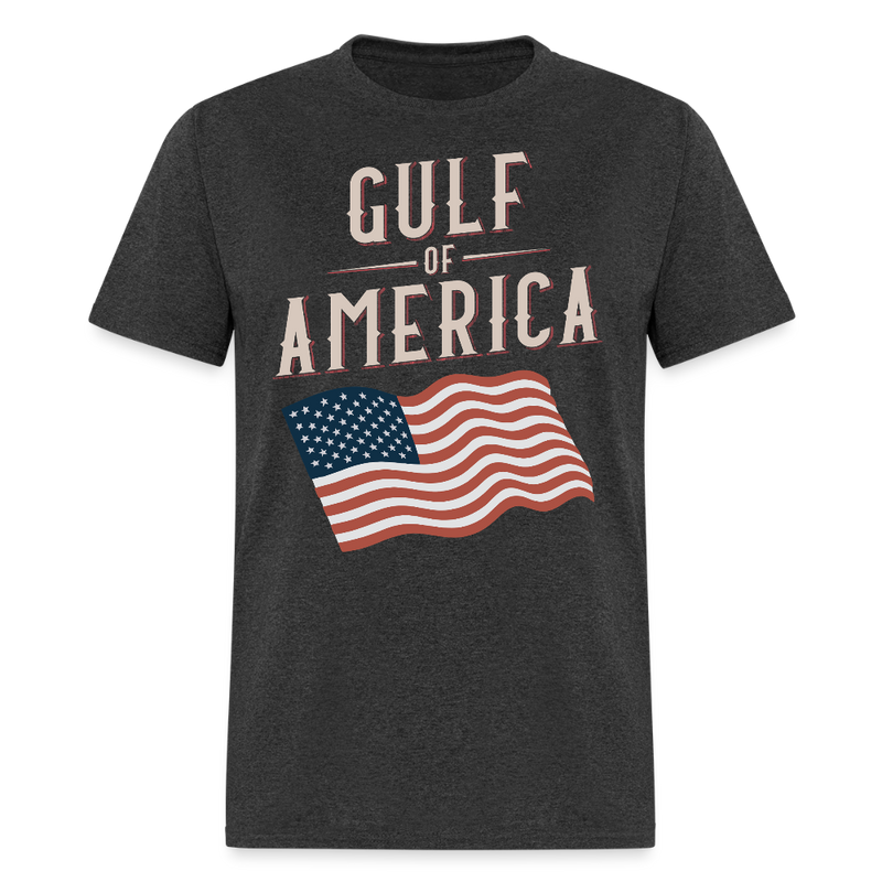 Gulf of America Flag Waving T Shirt - heather black