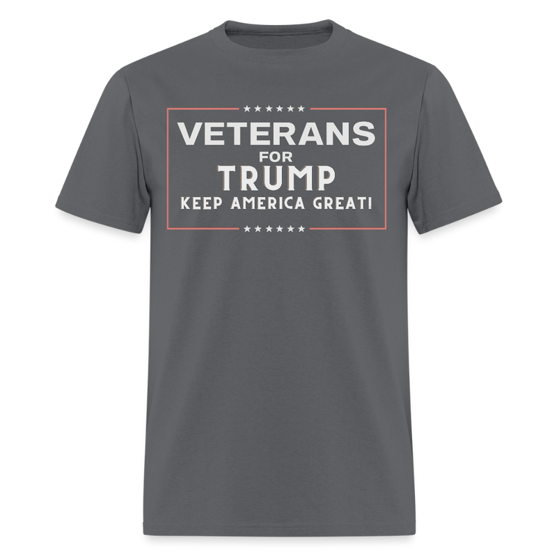 Veterans for Trump T Shirt - charcoal