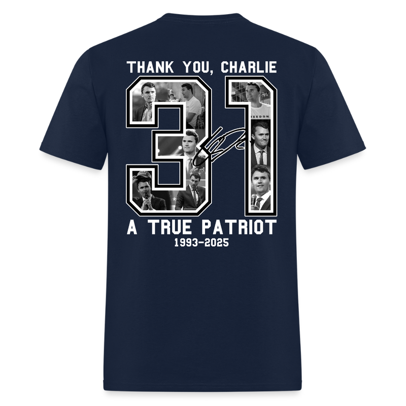 Freedom Thank You Charlie A True Patriot 31 T Shirt - 2 - navy