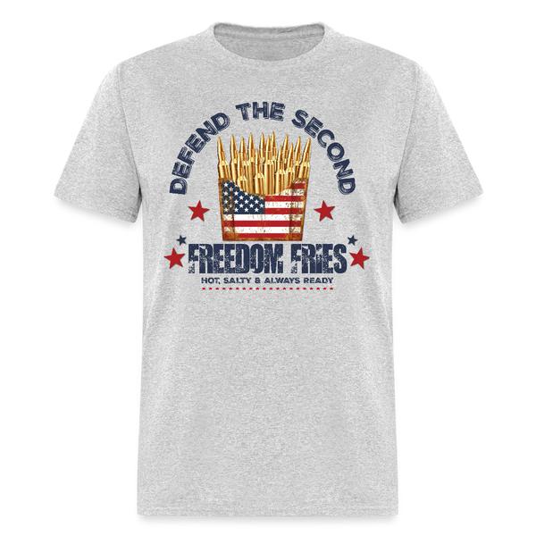 Defend the Second Freedom Fries T Shirt - heather gray