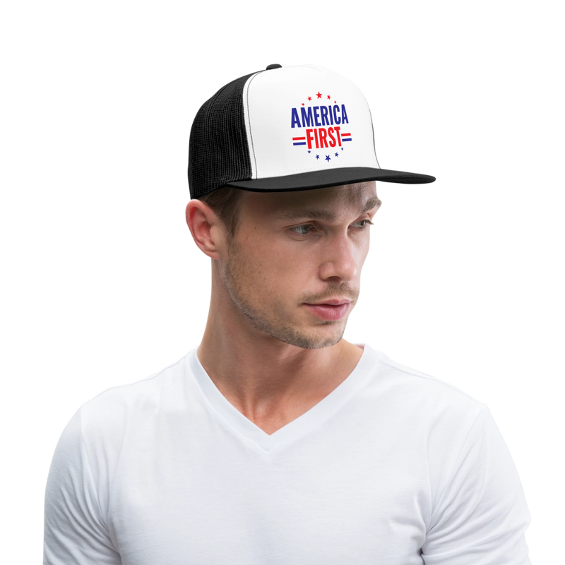 America First Trucker Hat - white/black