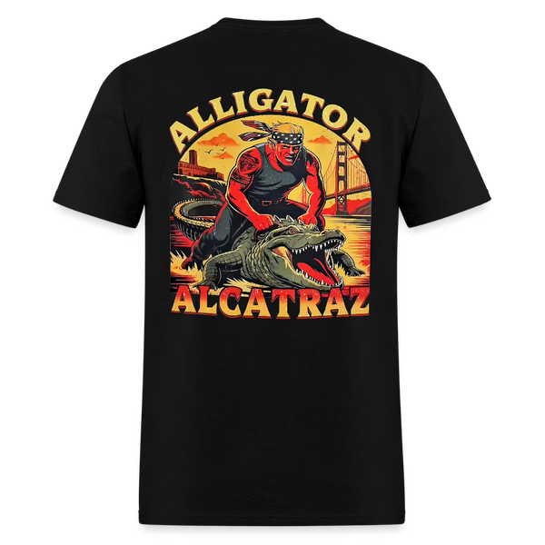 Alligator Alcatraz Trump Double-sided Print T Shirt - black