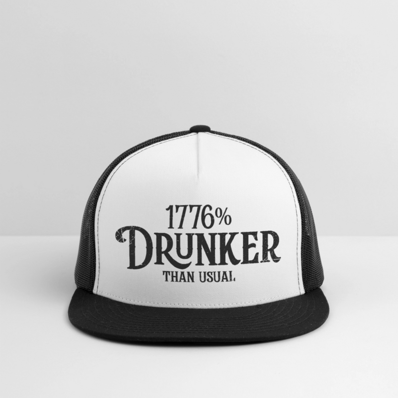 1776% Drunker Thank Usual Trucker Hat - white/black