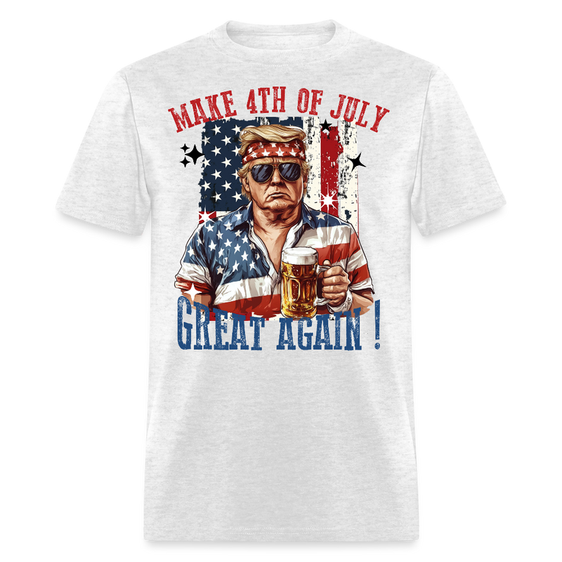 Trump Retro Make 4th Of July Great Again T Shirt - light heather gray