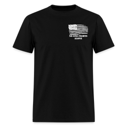 No One Fights Alone USA Flag & Tactical Tools Double Sided Black T Shirt - black