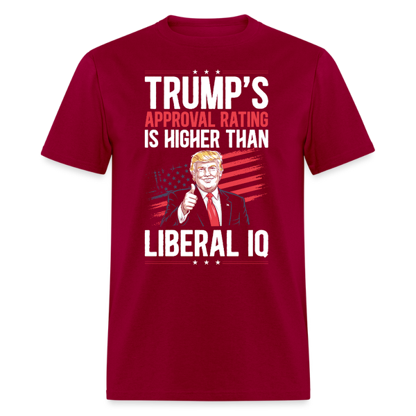 Trump’s Approval Rating Is Higher Than Liberal IQ T Shirt - dark red