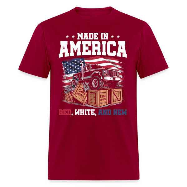 Made in America Red White and New T Shirt - dark red