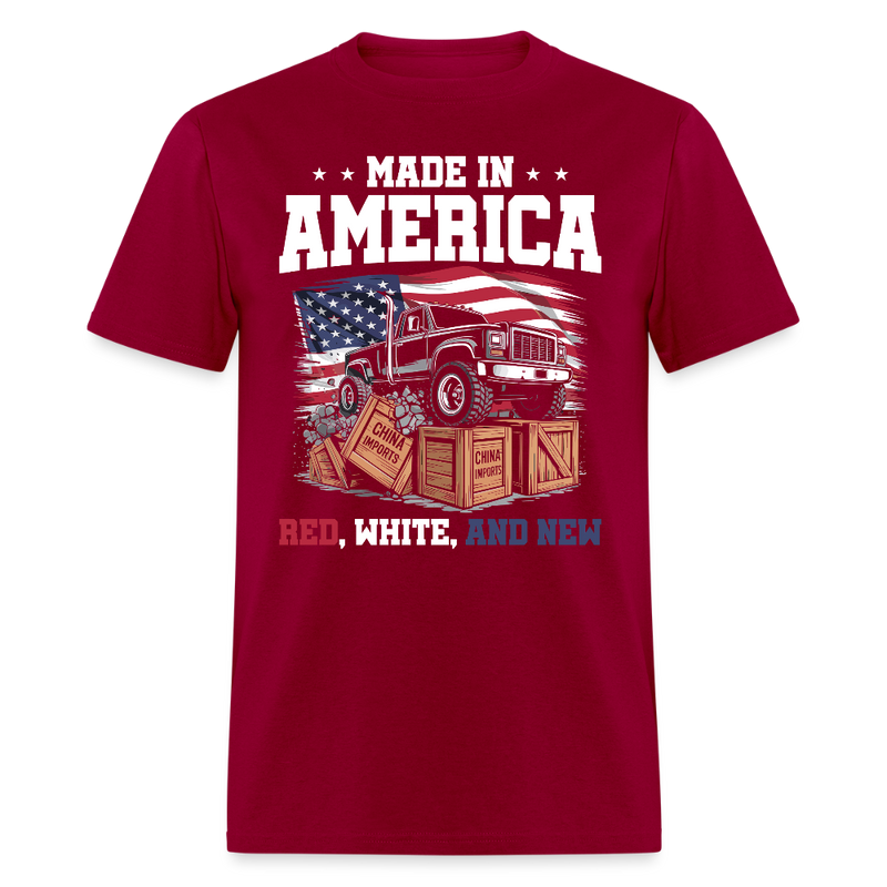 Made in America Red White and New T Shirt - dark red
